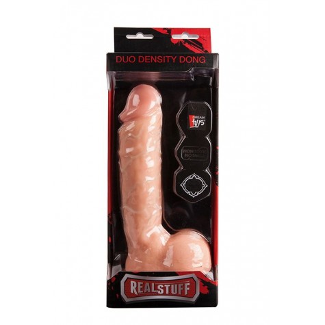 Телесный фаллоимитатор REALSTUFF DUO DENSITY DONG 9INCH - 22,9 см.