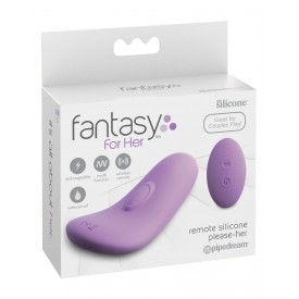 Фиолетовый компактный вибростимулятор Remote Silicone Please-Her